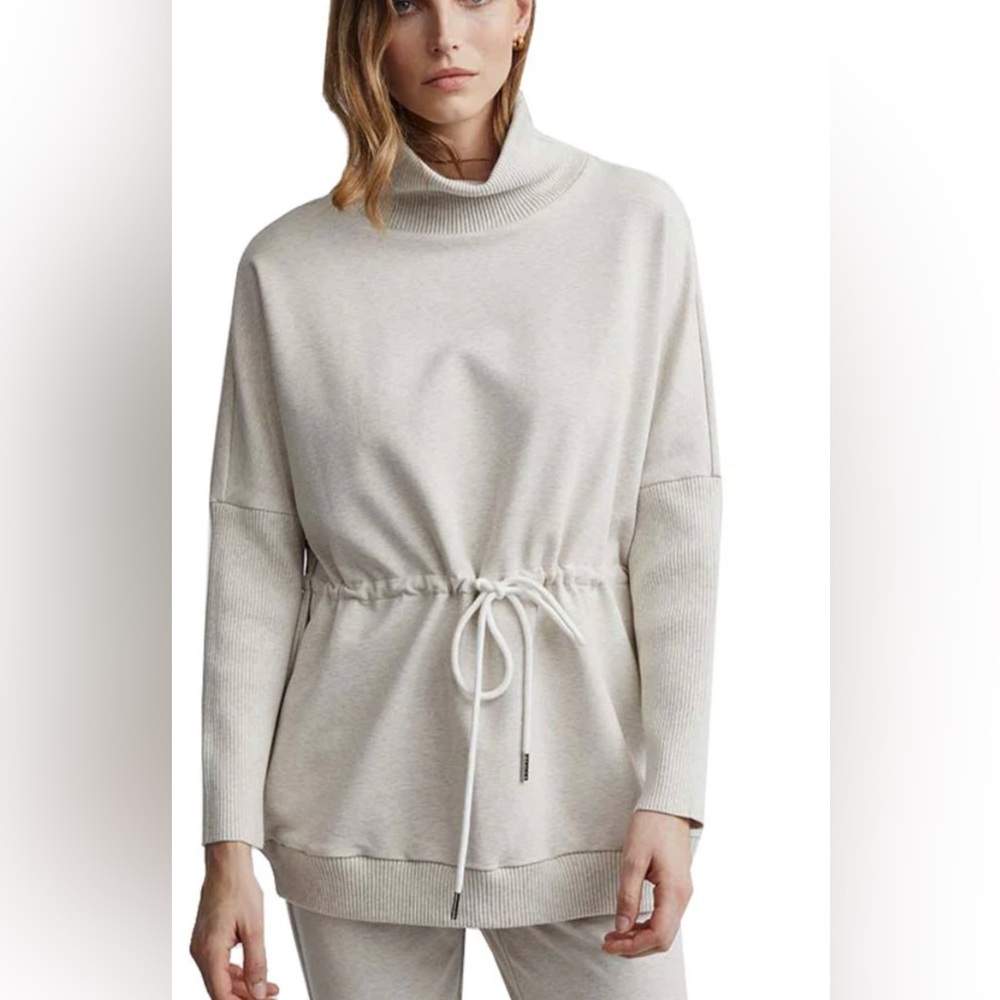 Varley Adelaine Heather Gray Cowl Neck Sweater